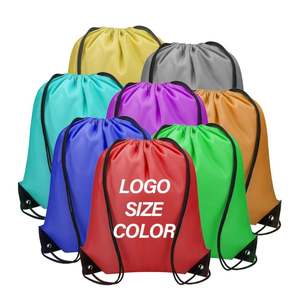 Sac à cordon portable, pliable, réutilisable, avec logo personnalisé, motif de dessin animé en polyester imperméable et écologique promotionnel OEM - Product Image 1