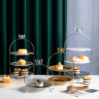 Gold Silber Kuchenst änder Marmorplatte Display 2 3 Ebenen Nachmittags tee Dessert Essen Tablett für Bankett/Hochzeit/Party/Restaurant