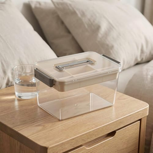 Boîte de rangement pour blocs de construction, outils, vêtements, collations, boîte en PP portable, empilable, avec couvercle et base, pour dortoir, chambre à coucher - Product Image 5
