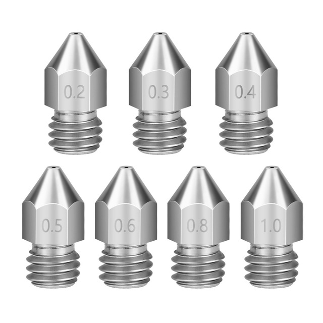 Stainless Steel 3D Printer Nozzle MK8 Nozzle Extruder Print Head for 1.75mm 3D Printer
