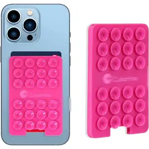 Silicone Suction Phone Case with Adhesive Mount Hands Free Mobile Accessory Holder Compatible with All Cellphones