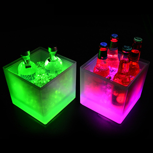 Seau à glace LED transparent Richshining avec logo personnalisé, facile à nettoyer, 5L, seau à champagne, présentoir à bouteilles LED, porte-bouteilles de bière pour bar, club - Product Image 3
