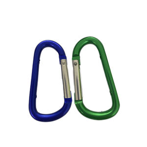 Promosi bentuk D gantungan kunci kustom aluminium Mini kait jepret dengan lubang klip Carabiner aluminium murah untuk penyambung - Product Image 4