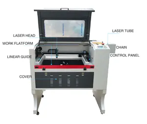 Top quality CO2 laser engraving machine 4060 acrylic crystal glass bottle 60*40cm USB port laser engraver