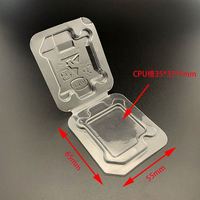 Boîtes d'emballage en plastique jetables recyclables PET Intel AMD 12 & 13th CPU Tray Container Square Pattern Protective Clamshell CPU Packaging