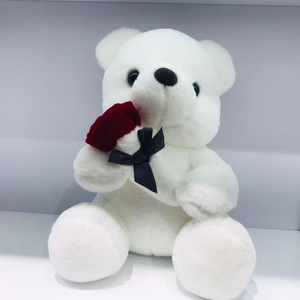 Customized Cute White Sheep Plush Toy Holding <b>Red</b> Rose with Black <b>Bow</b> Soft Stuffed Animal Valentine's Day Gift - Product Image 3