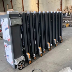 Porte automatique rétractable électrique moderne en acier inoxydable 304 et alliage d'aluminium <span class=keywords><strong>RENPU</strong></span>, portail pliant avec télécommande pour cour - Product Image 4