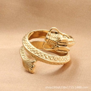 Dragon <b>Ring</b> Silver Men's Fashion Jewelry Animal Shape Punk Style Stainless Steel <b>Ring</b> Gift Occasion - Product Image 3