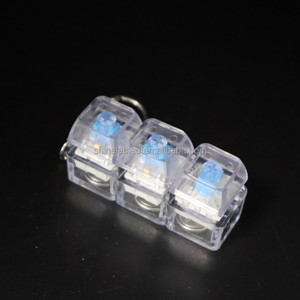 High-transparency Luminous Plastic Square Stress-relief Toy <b>Mechanical</b> <b>Keyboard</b> Keychain with 4-Key Button Cap - Product Image 6
