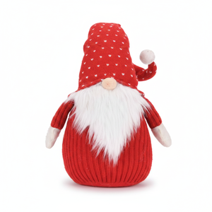 Gnomo Navideño de Fábrica con Gorro de Corazón Tejido, Muñeco de Peluche Rojo para Decoración Festiva - Product Image 3