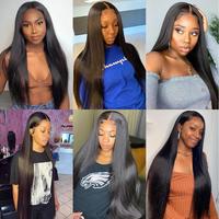 Peluca frontal de encaje liso sin pegamento, pre-arrancada con línea de cabello natural, pelucas frontales de encaje transparente para mujeres afroamericanas
