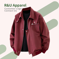 Blouson aviateur slim fit imperméable en toile enduite pour homme avec col montant