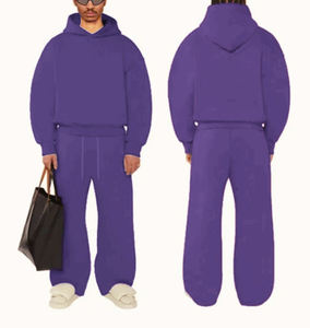 Ensemble de survêtement pour homme en polyester de haute qualité 650 g/m², logo personnalisé, écologique, mode d'hiver, jogging, sweat-shirt, short, vente en gros - Product Image 1