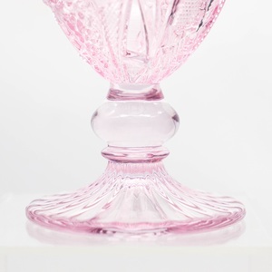 Verre à pied en verre gaufré vintage, pressé à la machine, coloré, pour mariage et hôtel, verres à eau et à champagne sculptés - Product Image 5