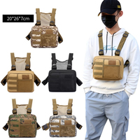 Veste tactique unisexe camouflage d'extérieur en gros, sacs de poitrine antivol en polyester léger pour sac de sport multifonction