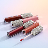 Luxe avec diamants oem cosmétiques vente en gros brillant à lèvres personnalisé marque privée brillant à lèvres mat crème rouge à lèvres liquide rouge à lèvres