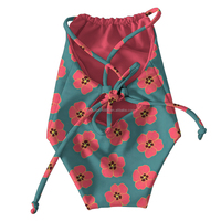 Nuevo Traje de Baño Reversible para Niñas Pequeñas, Bikini sin Mangas con Espalda Descubierta, Doble Capa, Estampado Floral Hawaiano