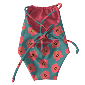 Yeni Gelen Çocuklar İçin Ters Çevrilebilir Mayo Kolsuz Sırtı Açık <span class=keywords><strong>Bikini</strong></span> Çift Katmanlı Hawaii Çiçek Desenli Kız Çocuk Mayoları - Product Image 3