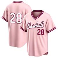Maillot de baseball col en V vierge personnalisable avec logo et numéro par sublimation, en maille polyester respirante, pour hommes et jeunes, fourniture directe usine