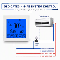 Unidades de bobina de ventilador de aire acondicionado Central WiFi de 4 tubos FCU termostato refrigeración calefacción controlador de temperatura de habitación inteligente