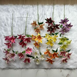 Junheyuan <b>Artificial</b> Lily Single Stem <b>Flower</b> <b>Arrangement</b> <b>For</b> Home Decor And Wedding Decoration - Product Image 4