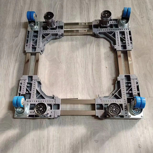 Support d'appareil électroménager RETEKOOL pour machine à laver avec 4 roues doubles, hauteur réglable 10-13 cm, frein, mousse EV, 200 kg - Product Image 2