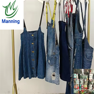 Vestido usado Manning, venta al por mayor, Falda vaquera con <span class=keywords><strong>tirantes</strong></span> de segunda mano para mujer, ropa usada de origen, ropa usada, vestido usado, fardos para mujer - Product Image 5