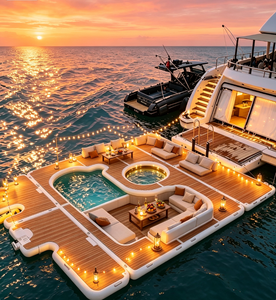 Plateforme flottante gonflable personnalisée, île flottante en PVC robuste pour les divertissements aquatiques en famille - Product Image 1
