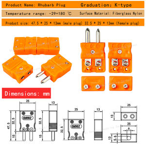K-Type <span class=keywords><strong>Thermocouple</strong></span> พร้อมปลั๊กสีเหลืองขนาดใหญ่ปลั๊กสีเหลืองแบนตัวผู้ตัวเมียปลั๊กเซรามิกชนิด K ที่มีอุณหภูมิสูงพร้อมแกนทองแดง - Product Image 3