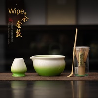 Vente en gros en usine Lanhe Ensemble de cérémonie Matcha biologique du Japon Bol Chawan à Matcha en céramique rose avec bec verseur