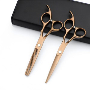 Ciseaux à cheveux dorés de 6,2 pouces, ciseaux à effiler pour salon de beauté, lame standard pour droitiers - Product Image 3