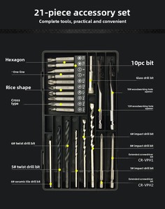 21Pcs Drill <b>Bit</b> Set for Home Repair & Furniture Assembly, Impact Driver With <b>Security</b> <b>Bits</b> 21-piece Drill <b>Bit</b> Set 21-piece Drill - Product Image 2