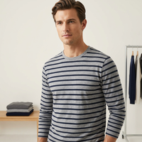 Tissu tricoté à rayures teintes en fil 65% polyester 35% coton, 180 GSM, tricoté à la chaîne, largeur 62/63 pouces, faible rétrécissement, pour fabricants de T-shirts