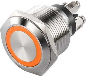 Schalter, 12/16/19/22mm Momentane LED-Drucktasten schalter Leistung Wasserdichter Gebrauchtwagen schalter Kleiner Mini-Metall-Edelstahl