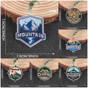 Personalizado Champing tema hierro en bordado fuego montaña Camping parche para <span class=keywords><strong>ropa</strong></span> mochila Decoración - Product Image 2