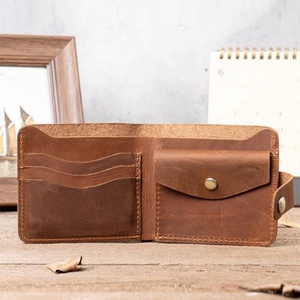 Vintage Genuine Leather Crazy Horse Leather <b>Card</b> <b>Holder</b> <b>Wallet</b> Men Bifold Slim Coin Purse <b>Wallet</b> - Product Image 4