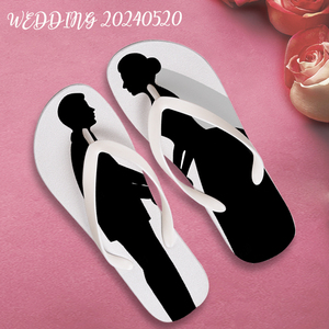Chanclas de Playa Blancas Personalizadas para Novia, Chanclas con Sublimación Personalizada, Chanclas de <span class=keywords><strong>Boda</strong></span> con Logotipo Personalizado para Invitados, Hombres y Mujeres - Product Image 3