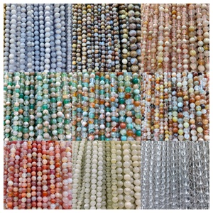 6/8/10mm perles de pierres précieuses naturelles rondes pierres en vrac pierre de pierre cerise Agate vert Calcite cristal blanc bijoux à bricoler soi-même - Product Image 2