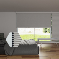 Stores alvéolaires motorisés sans fil occultants à 100 % pour puits de lumière, à commande par minuterie, prix d'usine, pour chambre à coucher