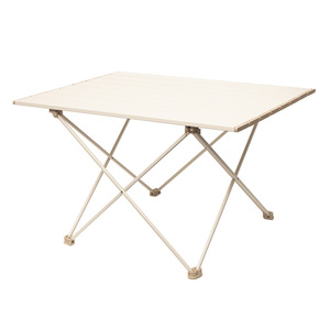 Mesa plegable para exteriores, de aleación de aluminio, tamaño mediano, plegable, para pícnic, camping, playa, diseño minimalista, color blanco roto - Product Image 1