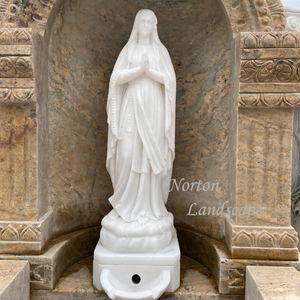 <span class=keywords><strong>Fontaine</strong></span> d'eau religieuse en marbre avec statue de la Vierge <span class=keywords><strong>Marie</strong></span>, sculpture béniée, décoration de jardin extérieur, <span class=keywords><strong>fontaine</strong></span> d'eau en pierre pour extérieur - Product Image 2