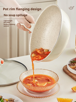 Ensemble de 3 ustensiles de cuisson en céramique écologiques et durables, antiadhésifs, comprenant une poêle, un wok et une casserole, pour cuisinière à induction et à gaz