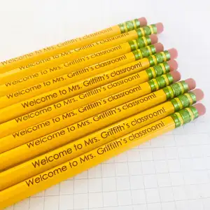 शिक्षकों के लिए 48-पैक वैयक्तिकृत टिकोंडरोगा पेंसिल लकड़ी की उत्कीर्ण बैक-टू-स्कूल पेंसिल थोक कक्षा पैक