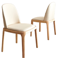 Chaises de salle à manger en bois massif de style nordique moderne et minimaliste avec dossier en tissu, design pour la maison, le salon et le restaurant