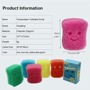 Spons Cuci Piring Hengfeng Smile Magic <span class=keywords><strong>Scrubber</strong></span>, Lembut di Air Hangat, Keras di Air Dingin, Kontrol Suhu, Spons Dapur - Product Image 4