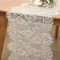 Nappe en dentelle florale bohème blanche française, décoration moderne, écologique, durable, chemin de table creux pour table basse, housse de table romantique pour hôtel et maison