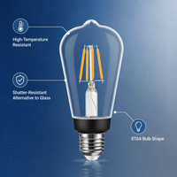Ampoule à filament LED A60 personnalisée, résistante aux hautes températures, anti-choc, lampe vintage, couleur de filament réglable, capteur de mouvement