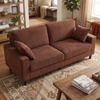 Sofá de Dos Plazas en Forma de L, Moderno y Ecológico, de 81.8 Pulgadas, con Tapicería Cómoda, Estructura de Hierro y Madera Resistente, para Sala de Estar o Apartamento