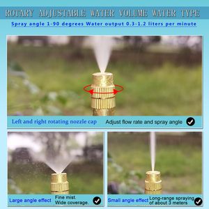YUJIA Kit d'irrigation <span class=keywords><strong>goutte</strong></span> <span class=keywords><strong>à</strong></span> <span class=keywords><strong>goutte</strong></span> <span class=keywords><strong>à</strong></span> effet de serre PW-726 360 réglable 15 buses de pulvérisation en laiton tuyau de 8mm système automatique 49.21ft - Product Image 3