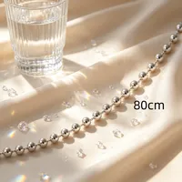 Nouveau Collier Simple et Polyvalent en Perles de Zircon avec Chaîne de Perles et Sertissage Clos, Certifié IGI, Style Sportif pour Femme, Idéal pour le Quotidien, les Fêtes et comme Cadeau